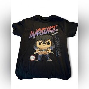 Funko Pop Demon Slayer Inosuke Hashibura Graphic T-Shirt Size S Mens - Black